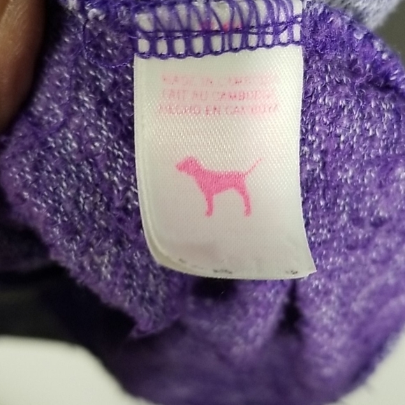 Victoria Secret PINK Women's Hoodie Size XS 1/4 Zip Pull Over Purple - Picture 3 of 4
